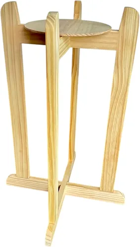 Miniatura 2 de Aquanation Soporte de madera para piso, barniz natural, 27 pulgadas para agua Crock, botellas de agua, jarra de agua de 3 y 5 galones y plantas