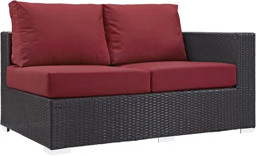 Miniatura 48 de Modway EEI-1911-EXP-ORA Convene - Muebles otomanos cuadrados de tela para patio, muebles de exterior, color naranja espresso Espresso Naranja