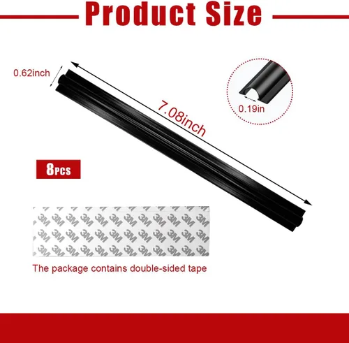 Miniatura 2 de Ohleats 8 fundas de alambre ocultas para automóvil, funda protectora oculta para cable autoadhesivo, funda organizadora de cable de alambre dividido
