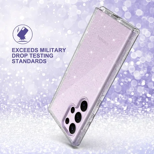 Miniatura 6 de ULAK Compatible con Funda para Samsung Galaxy S23 Ultra 5G, Resistente de Servicio Pesado a Prueba de Golpes Híbrida Parachoques de TPU Suave Brillo