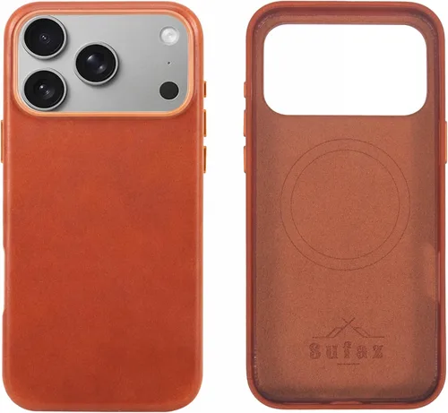 Miniatura 18 de Funda de cuero para iPhone 14 Pro Max - Cuero de grano completo compatible con MagSafe - Funda protectora delgada con botones metálicos y tarjetero