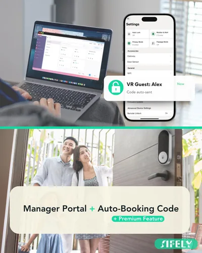Miniatura 8 de Cerradura inteligente de entrada sin llave con teclado, control de aplicación y bloqueo automático para el hogar, Airbnb y alquiler, más de 150