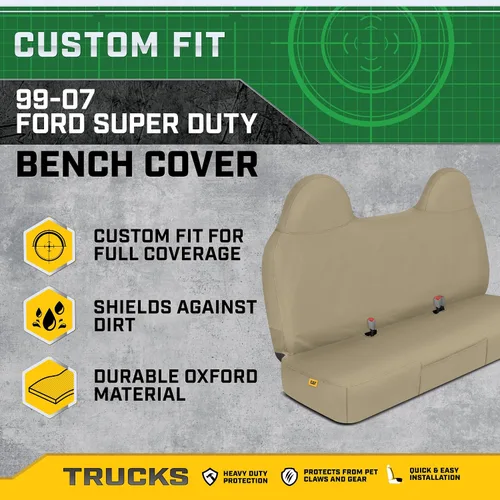 Miniatura 6 de Cat® Funda de asiento delantero de ajuste personalizado para Ford F250 / F350 / F450 / F550 (1999-2007) – Funda de asiento de camión duradera Oxford