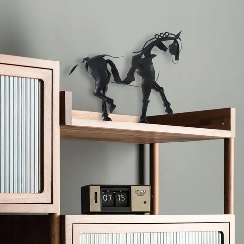 Miniatura 9 de SunBlogs Art Estatua de caballo hecha a mano, decoración rústica única para oficina y hogar, escultura de metal 100% pintada a mano, regalo perfecto