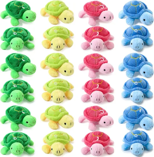 Miniatura 8 de HyDren 24 piezas de juguete de tortuga pequeña de peluche a granel, tortuga marina suave de peluche, tortuga adorable de peluche, juguete