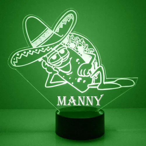 Miniatura 24 de MMS Food - Lámpara LED de luz nocturna, personalizada con tu nombre o texto, control remoto con 16 colores, 4 modos de luz, lámpara LED de regalo