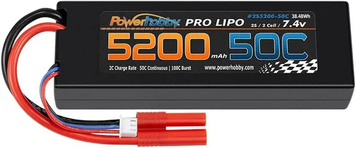Miniatura 3 de Powerhobby 2S 7.4V 5200mah 50C Lipo Batería con REDCAT 0.157 in Plug