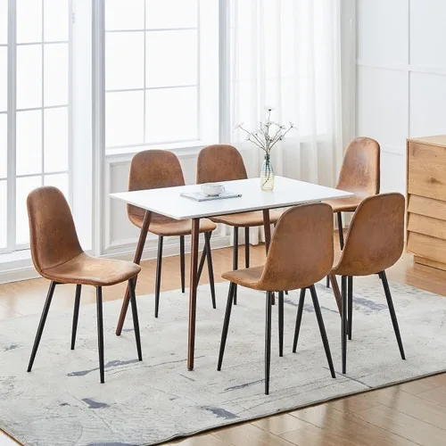 Miniatura 8 de Homy Casa Juego de 4 sillas giratorias de comedor, sillas laterales giratorias de 360°, sillas de estilo moderno de mediados de siglo, sillas
