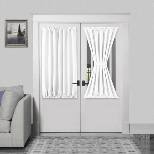 Miniatura 55 de DWCN Cortinas para puerta francesa: cortina térmica con bolsillo para barra para puertas con ventana de vidrio, puertas de cocina y patio