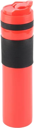 Acouto Viaje prensa francesa 11.8 fl oz botella portátil té cafetera agua potable taza taza taza para viajar acampar al aire libre rojo