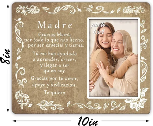 Miniatura 2 de KU-DaYi Marco de fotos para madre, regalo de cumpleaños de mamá y día de la madre de parte de hijo, hija o niños, marco de pared y mesa de 4