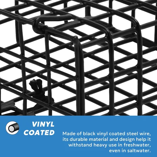 Miniatura 4 de Jaulas de Señuelo para Cangrejos con Recubrimiento de Vinilo para Trampa de Cangrejos de Alta Resistencia, Caja de Jaula 6"x6"x3
