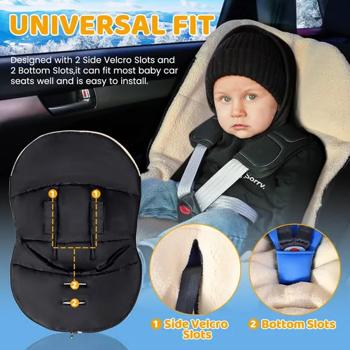 Miniatura 3 de Orzbow Funda de Asiento de Automóvil de Invierno para Bebé Manta de Asiento de Automóvil Infantil Funda Impermeable para Asiento de Automóvil
