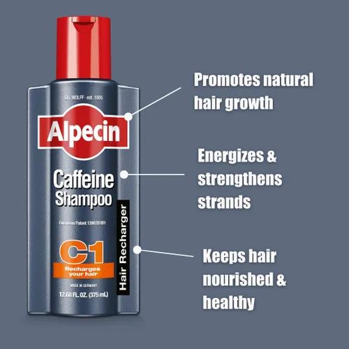 Miniatura 2 de Alpecin Champú C1 Cafeína de 8.45 onzas (paquete de 3) I Potenciador del Rendimiento del Cabello I Promueve el crecimiento natural del cabello