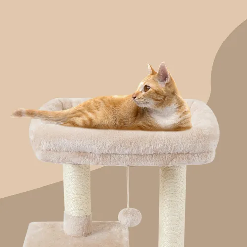 Miniatura 3 de FISH&NAP Lindo Árbol para Gatos Gatito Torre para Gatos para Gato de Interior Condominio Postes Rascadores de Sisal con Plataforma de Salto Muebles
