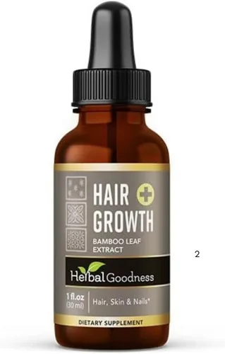 Hair Growth Plus 1oz – Producto de bambú para el cabello para mujeres y hombres para el crecimiento del cabello con suplementos de colágeno,