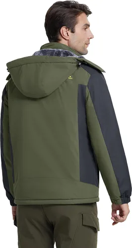Miniatura 2 de MAGCOMSEN Men's Winter Coats Water Resistant Snow Ski Jacket Fleece Lined Parka 4 Pockets