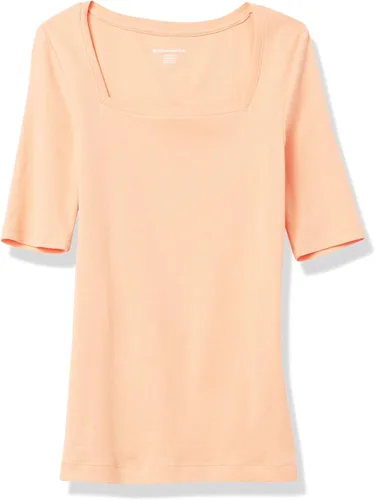 Miniatura 74 de Amazon Essentials - Camiseta de manga corta y cuello cuadrado para mujer