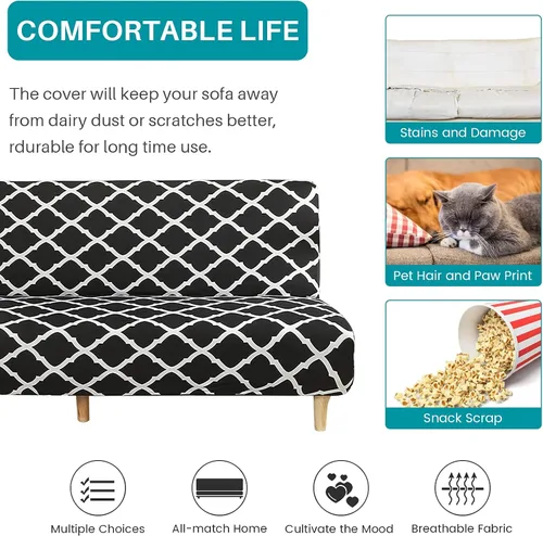 Miniatura 4 de Beacon Funda elástica para sofá para mascotas funda elástica de poliéster y elastano, protectora de muebles lavable sofá sin brazos, plegable, funda