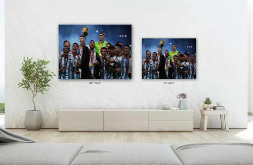 Miniatura 3 de SpiritualHands Lionel Messi - Póster en lienzo de Messi Argentina, póster de fútbol de Leo Messi para dormitorio de niños, 8 x 12 pulgadas, listo