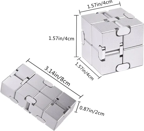 Miniatura 4 de JOEYANK Fidget Cube - Nueva versión Fidget Finger Toys – Cubo infinito de metal Prime para aliviar el estrés y la ansiedad/TDAH, regalos sensoriales