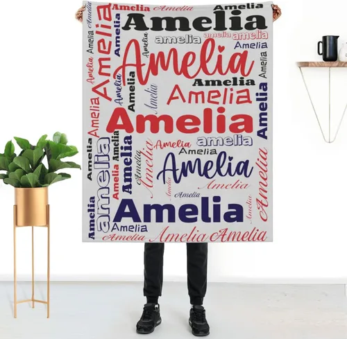 Miniatura 23 de Mantas personalizadas con nombre para niños, mantas de bebé personalizadas para niñas y niños con nombre, mantas de bebé personalizadas con nombre