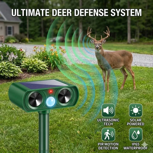 Miniatura 4 de Sonic Fortress Pro - Repelente de ciervos 2026 para gatos con sensor de movimiento, repelente solar ultrasónico de animales con sensor