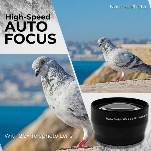 Miniatura 4 de 58mm 2.2X Lente de Zoom Telefoto de Alta Definición para DSLR Canon EOS Rebel 70D 77D 80D 90D T8i T7 T7i T6i T6s T6 T5i T5 T4i T3i T100 SL1 SL2 SL3