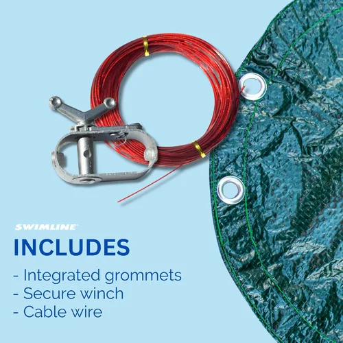 Miniatura 3 de Swimline Hydrotools Supreme Guard - Cubierta resistente de invierno, de 31 pies, de color verde/negro y con cabrestante y cable, para piscinas