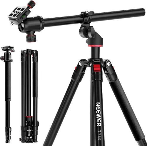 Miniatura 11 de NEEWER Trípode Horizontal de 73.6" con Columna Central Multiángulo, Cabezal Esférico y Plataforma de Eje Central, Trípode Monopie de Cámara