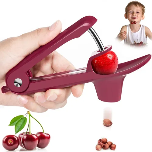 Miniatura 6 de Removedor de pozos de cerezas, herramienta de eliminación de múltiples núcleos de cereza con diseño de bloqueo que ahorra espacio, removedor