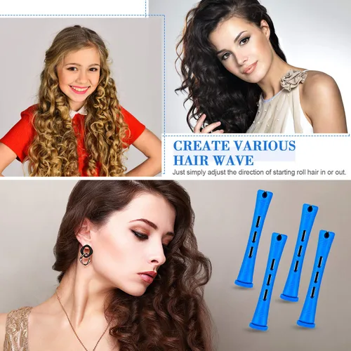 Miniatura 7 de 48 piezas de varillas para el cabello permanente, varillas cortas de onda fría, planchas de permanente de plástico, rulos para rizar el cabello