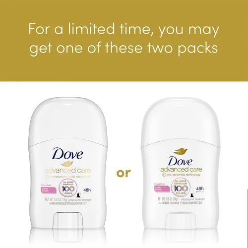 Miniatura 4 de Dove Advanced Care Desodorante, tamaño viaje, acabado transparente, paquete de 6 – Mini desodorante en barra, 0.5 onzas Ea