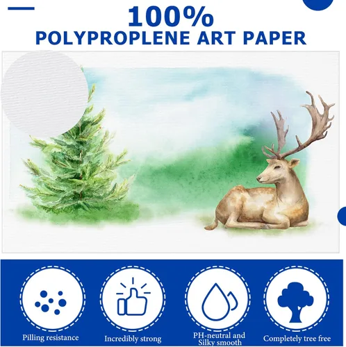 Miniatura 3 de Sabary 500 hojas de papel de acuarela de 90 libras, papel de arte blanco a granel para pintura de artistas, 6 x 9 pulgadas, almohadilla de prensa