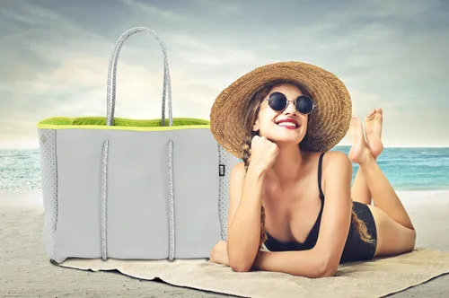 Miniatura 2 de QOGiR Bolsa de playa multiusos de neopreno con bolsillo interior con cierre de cremallera