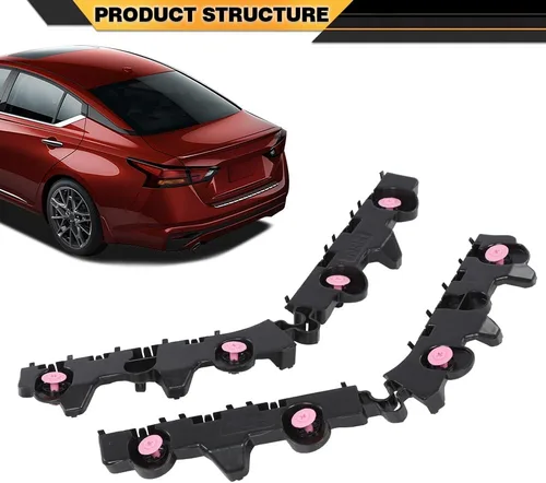 Miniatura 9 de CNNELL Juego de soportes de parachoques trasero izquierdo y derecho compatible con Nissan Altima Platinum, S, SL, SR, SV 2019-2023/Edition ONE negro