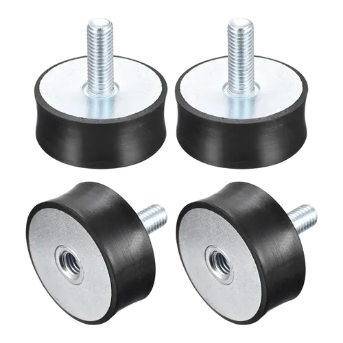 Miniatura 18 de uxcell Amortiguador de choque D20mmxH15m m del aislador de la vibración del macho/femenino de los soportes 4pcs M6 de goma