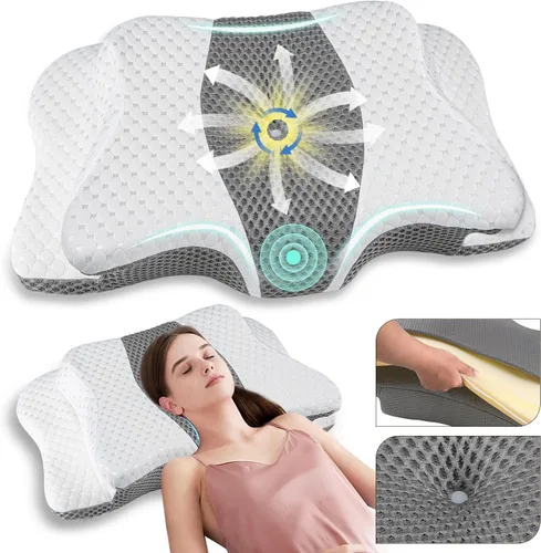 Miniatura 7 de Almohada Cervical para Alivio del Dolor y Soporte del Cuello, Almohada Ergonómica Ajustable para Dormir Cómodamente, Almohadas Ortopédicas de Espuma