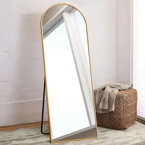 Miniatura 4 de NeuType Espejo arqueado de longitud completa de 71 x 24 pulgadas, espejo dorado de pared de cuerpo entero, espejo de piso, espejo de baño, espejo