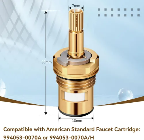 Miniatura 2 de Enhon Paquete de 2 cartuchos de grifo compatibles con el estándar americano 994053-0070a o 994053-0070a/H reemplazo de vástago de grifo de bañera