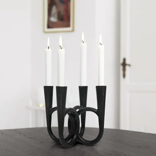 Portavelas de latón antiguo, portavelas cónicos de hierro, candelabros decorativos de hierro fundido vintage, candelabros altos para boda, mesa de