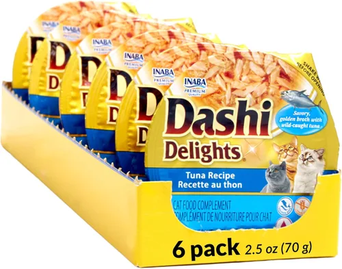 Miniatura 12 de INABA Dashi Delights para gatos, guarnición de pollo desmenuzado con caldo de hojuelas de bonito, complemento de comida para gatos con taurina