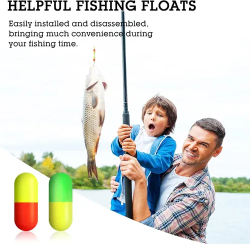 Miniatura 4 de Skylety 100 piezas Pompano Rig Floats para Surf Pesca Píldora Snell Flotadores de Pesca Kit de Fabricación para Trucha Bagre Walleye 2-Mezcla