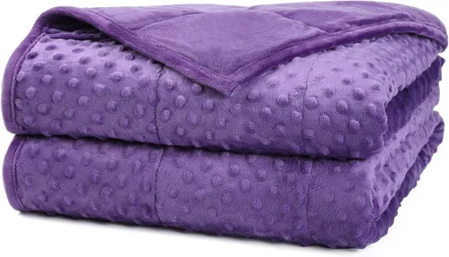 Miniatura 16 de Alomidds Manta con peso (48"x72", 20lbs tamaño Twin - Verde), mantas con peso para adultos, refrescante, transpirable, suave y cómoda Minky, manta A