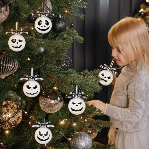 Miniatura 6 de Leyndo 36 piezas de decoración de árbol de Navidad de Halloween, adornos de Halloween, adornos de fantasma, decoración de árbol de Navidad