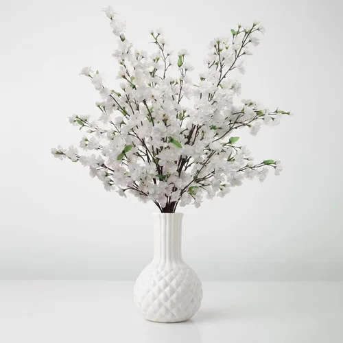 Miniatura 11 de Larksilk Rama de flor de cerezo rosa lavanda de 36 pulgadas, tallo de Sakura artificial alto para jarrones de suelo, arcos de boda y decoración