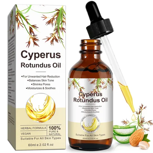 Aceite Cyperus Rotundus con almendra dulce – Aceite de preparación para depilación ayuda a preparar la piel para la depilación, fórmula calmante