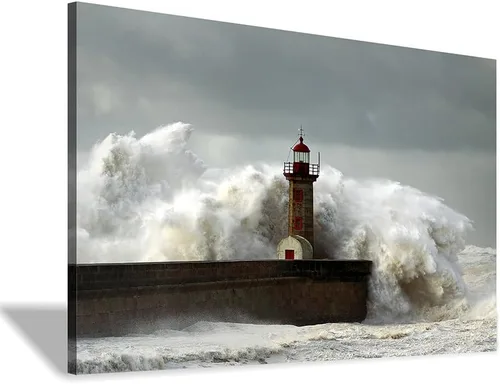 Miniatura 15 de Hardy Gallery Lienzo impreso con diseño de camino de playa: lienzo con imagen del océano costero, arte de pared tamaño pequeño para baño