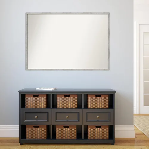 Miniatura 304 de Amanti Art Espejo de baño blanco para sobre el fregadero, 32 x 45 pulgadas, espejo de tocador rectangular blanco esbelto, marco de madera moderno