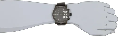 Miniatura 2 de Diesel - Reloj analógico de cuarzo de acero inoxidable 51 con correa de piel, negro, 26 (modelo DZ4216)